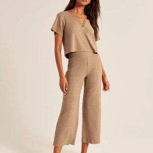 Abercrombie & Fitch Waffle Lounge Wide Leg Pants